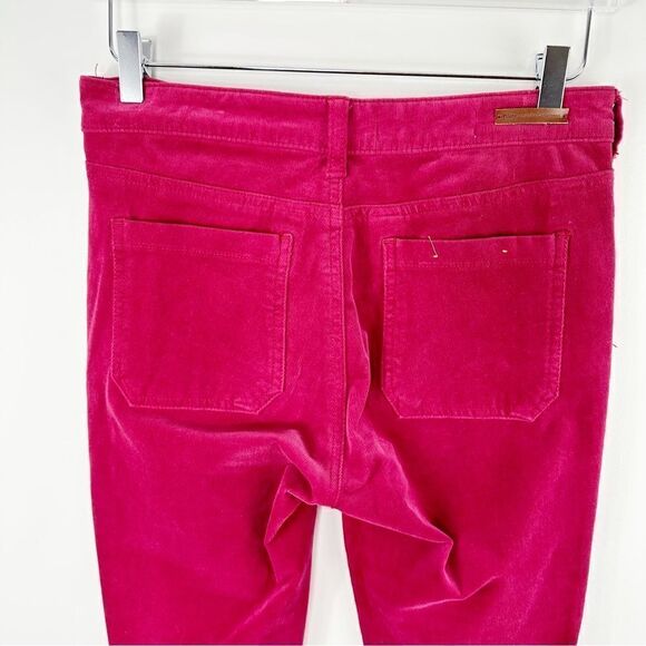 Pilcro Anthro High‎ Rise Skinny Pink Berry Velour Corduroy Pants - Picture 7 of 13